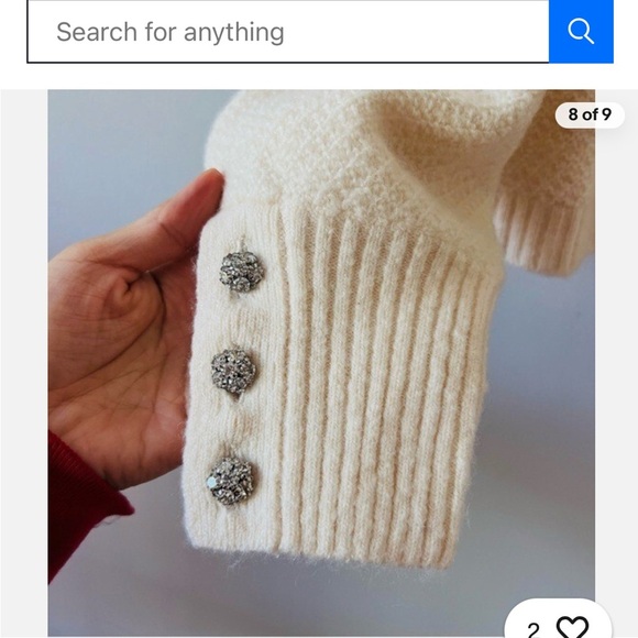 J.Crew Odette Sweater Lady Jacket with Jewel Buttons Size Large BV762 - Picture 3 of 9